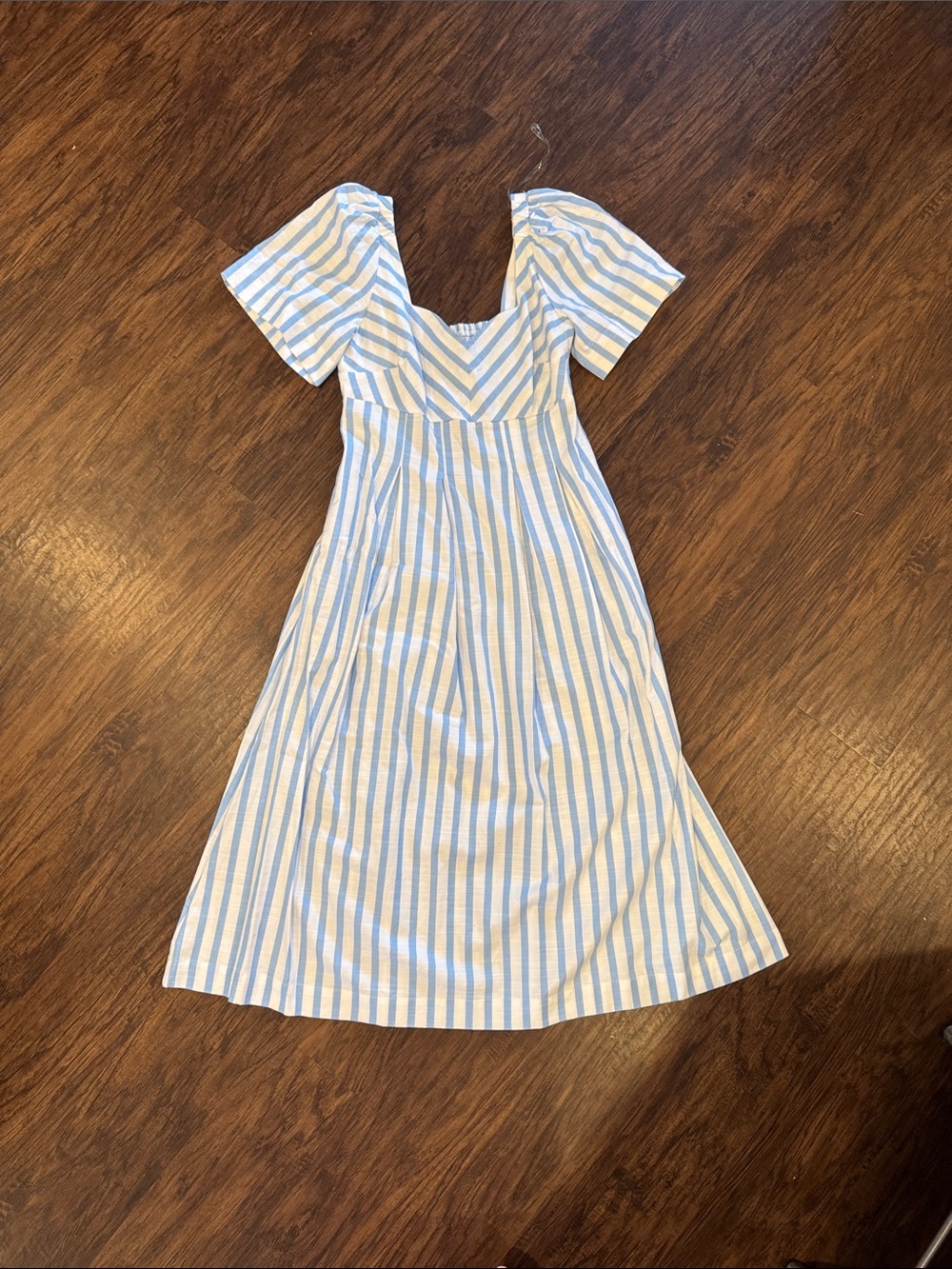 a new day Blue and White Striped Midi Dress